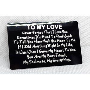 To My Love Sentimental Reminder Aluminum Alloy Card Gift